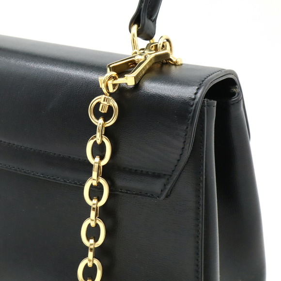 Gucci Horsebit Top Handle Bag Shoulder Bag Black Leather - Picture 9 of 10